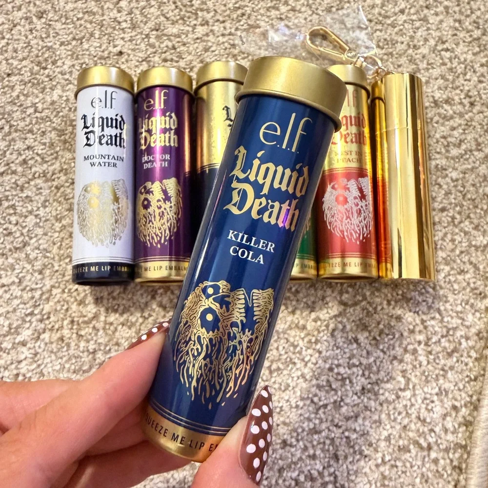 RARE ELF x Liquid Death Lip Balm Collection with Gold Holder - Picture 2 of 4